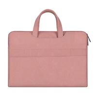Waterproof Portable One-shoulder Handbag for 15.6 Laptops with Hidden Zipper and Suitcase Belt - Pink thumbnail