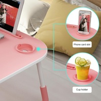 Portable Laptop Desk Stand - Foldable & Non-slip - Pink thumbnail