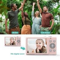 Full Hd 1080p Digital Camera with 44mp 16x Zoom - 2.4 Inch Screen for Children - Pink thumbnail