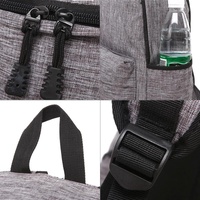 Multi-function Canvas Laptop Backpack - Fits 15.6 Macbook Samsung Sony Dell Alienware Chuwi Asus Hp - 42x29x13cm - Grey thumbnail