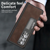 Magnetic Phone Case for Samsung Galaxy z Fold 4 - Napa Pattern - Brown thumbnail
