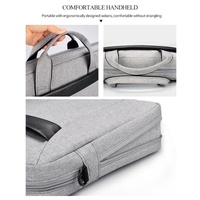 Expandable Laptop Bag - Waterproof Oxford Cloth Detachable Shoulder Strap - Grey thumbnail