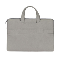 Waterproof Portable One-Shoulder Handbag For 13.3 Laptops With Hidden Zipper And Suitcase Belt - Light Grey thumbnail