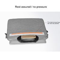 Stylish Zipper Laptop Bag With Shoulder Strap - Durable & Breathable - Light Grey thumbnail