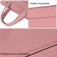 Waterproof Portable One-shoulder Handbag for 14.1 Laptops with Hidden Zipper and Suitcase Belt - Light Grey thumbnail