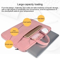 Waterproof Portable One-shoulder Handbag for 14.1 Laptops with Magic Stick & Suitcase Belt - Pu Leather Zipper Hidden Strap - Light Grey thumbnail
