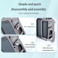 Metal Border Frame Mount for Gopro Hero10 / 9 with Dual Cold Shoes Base thumbnail