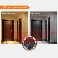 2.8 Lcd Screen Cat Eye Doorbell With Night Vision - Gold thumbnail