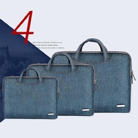 13.3 Inch Simple Business Laptop Bag With Liner - Ls-116 - Canvas Diamond Lattice Light Green thumbnail