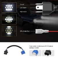 2 Pcs 7 Inch Dc10 - 48V 36W 6000K Harley Motorcycle Headlight With 12 Smd - 5630 - Led Lamps And 12 Crystal Lamp Beads White Light thumbnail
