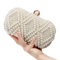 Party Pearl Handbag Women Fashion Crossbody For Banquets & Events - Beige thumbnail