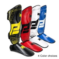 Thickened Leg Guards For Freestyle Grappling Thai Boxing And Taekwondo - Red thumbnail