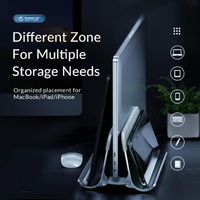 Space-saving Vertical Laptop Stand - Compact Design - Silver thumbnail