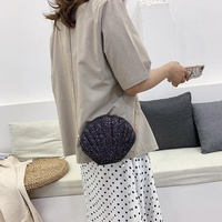 Sequined Shell Crossbody Bag Single Shoulder Fashion Accessory - White thumbnail