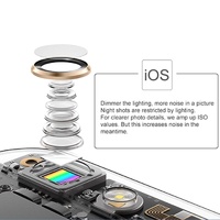 Portable Mini Beauty Light for Smartphones - 3 Brightness Levels 9 Led Warm / White - Iphone Galaxy Huawei Xiaomi Lg Htc - White thumbnail