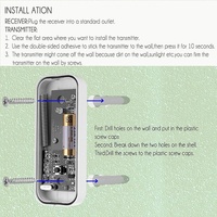 Wireless Waterproof Doorbell Receiver - 110Db Low Power 300M Range 53 Music Options Night Light - White thumbnail