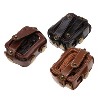 Leather Housing Case with Neck Strap and Buttons for Gopro Hero7 / 6 / 5 - Black - Brown thumbnail