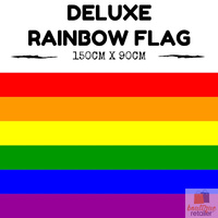 DELUXE RAINBOW GAY PRIDE FLAG Outdoor Banner 150x90cm 3x5ft with Metal Eyelets thumbnail