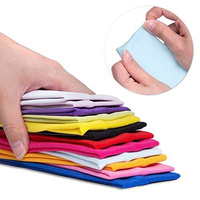 PLAIN HEADBAND Elastic Stretch Sports Yoga Hair Band Unisex 8cm Wide Wrap - Purple thumbnail