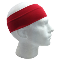 PLAIN HEADBAND Elastic Stretch Sports Yoga Hair Band Unisex 8cm Wide Wrap - Red thumbnail