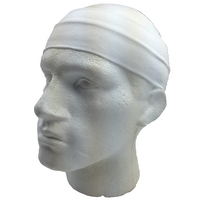 PLAIN HEADBAND Elastic Stretch Sports Yoga Hair Band Unisex 8cm Wide Wrap - White thumbnail