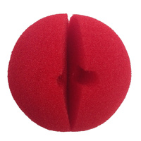 Soft CLOWN NOSE Costume Dress Up Halloween Spongy Sponge Circus Fancy Fun Silly - Red thumbnail