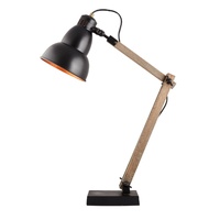 Faroe Scandi Modern Natural Wooden Table Lamp Rustic Retro Designer Light thumbnail