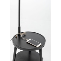 Naples Tripod Floor Lamp Shelf Storage Drawer Bed Side Table Light w/ USB Charger thumbnail
