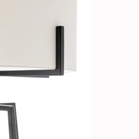 Modern Dimmable Floor Lamp + Table Desk Lamp w/ Linen Shade Scandi - Matte Black thumbnail