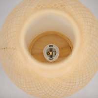 Natural Woven Bamboo Oval Table Lamp Light Shade Boho Tropical Coastal thumbnail