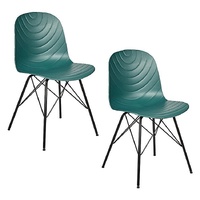 Set of 2 Modern Republica Dining Chair Living Office Furniture Seat Scandi - Dark Green thumbnail