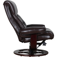 Julio Faux Leather Premium Reclining Lounge Arm Chair w/ Ottoman Swivel Sofa thumbnail