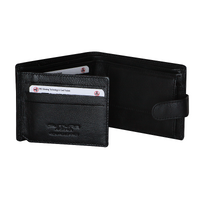 Futura Mens RFID Leather Coin Fold Over Wallet - Black thumbnail
