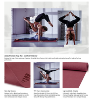 Adidas Premium Yoga Mat 5mm Exercise Training Floor Gym Fitness Pilates - Mystery Ruby thumbnail