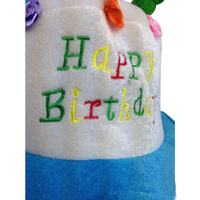 Happy BIRTHDAY CAKE HAT Party Costume Bday Fancy Dress with Candles Gift  - Blue thumbnail