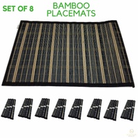 Set of 8 BAMBOO PLACEMATS Dinner Table Decor Party Natural Party 45x30cm BULK thumbnail