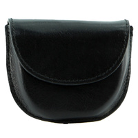 Milleni Genuine Leather Coin Purse Holder Wallet with Belt Loop - Black thumbnail