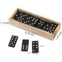 Domino Set Wooden Box Kids Children Traditional Toy 28 Dominoes thumbnail