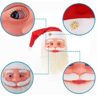 Singing Moving Eyes And Beard Shaking Hat Music Santa Claus Xmas Christmas Decor thumbnail