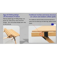 Chair & Table Set Bamboo Camping Folding Portable Outdoor Picnic Travel BBQ thumbnail