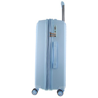Pierre Cardin Inspired Milleni Checked Luggage Bag Travel Carry On Suitcase 65cm (82.5L) - Blue thumbnail