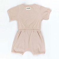 Ponchik Babies + Kids - Ribbed Cotton Romper - Sugar Cookie - 3-6 months thumbnail