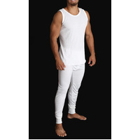 Mens THERMAL Merino Wool Blend Singlet Top Sleeveless Warm Underwear - Natural - Medium thumbnail