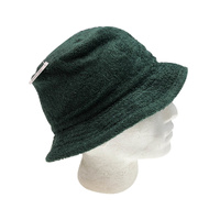 Stingy Brim Terry Towelling Bucket Hat Daggy Fishing Camping Lad Cap 100% COTTON - Bottle Green - S/M thumbnail