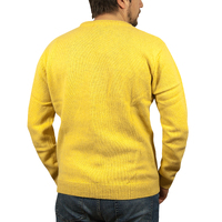 100% SHETLAND WOOL CREW Round Neck Knit JUMPER Pullover Mens Sweater Knitted - Corn (14) - S thumbnail