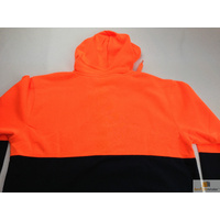HI VIS Jumper Full Zip Hoodie Safety Workwear Fleecy Fleece Jacket Hooded - Orange/Navy - S thumbnail