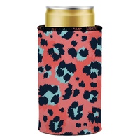 Coral Leopard Print Stubby Cooler - Standard thumbnail