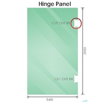 120x110cm Corner Frameless Shower Screen with White Brackets and SS Hinges, Round Handle thumbnail