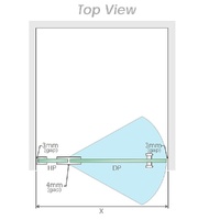 110x70cm Corner Frameless Shower Screen with White Brackets and Brass Hinges, Round Handle thumbnail