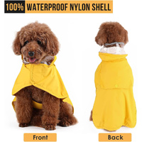 S Yellow Reflective Adjustable Pet Raincoat with Hood - Waterproof Dog Jacket, Adjustable Dog Poncho for Outdoor Protection thumbnail